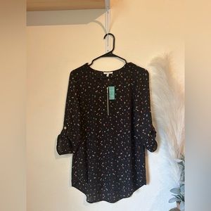 Blouse with gold zipper size S